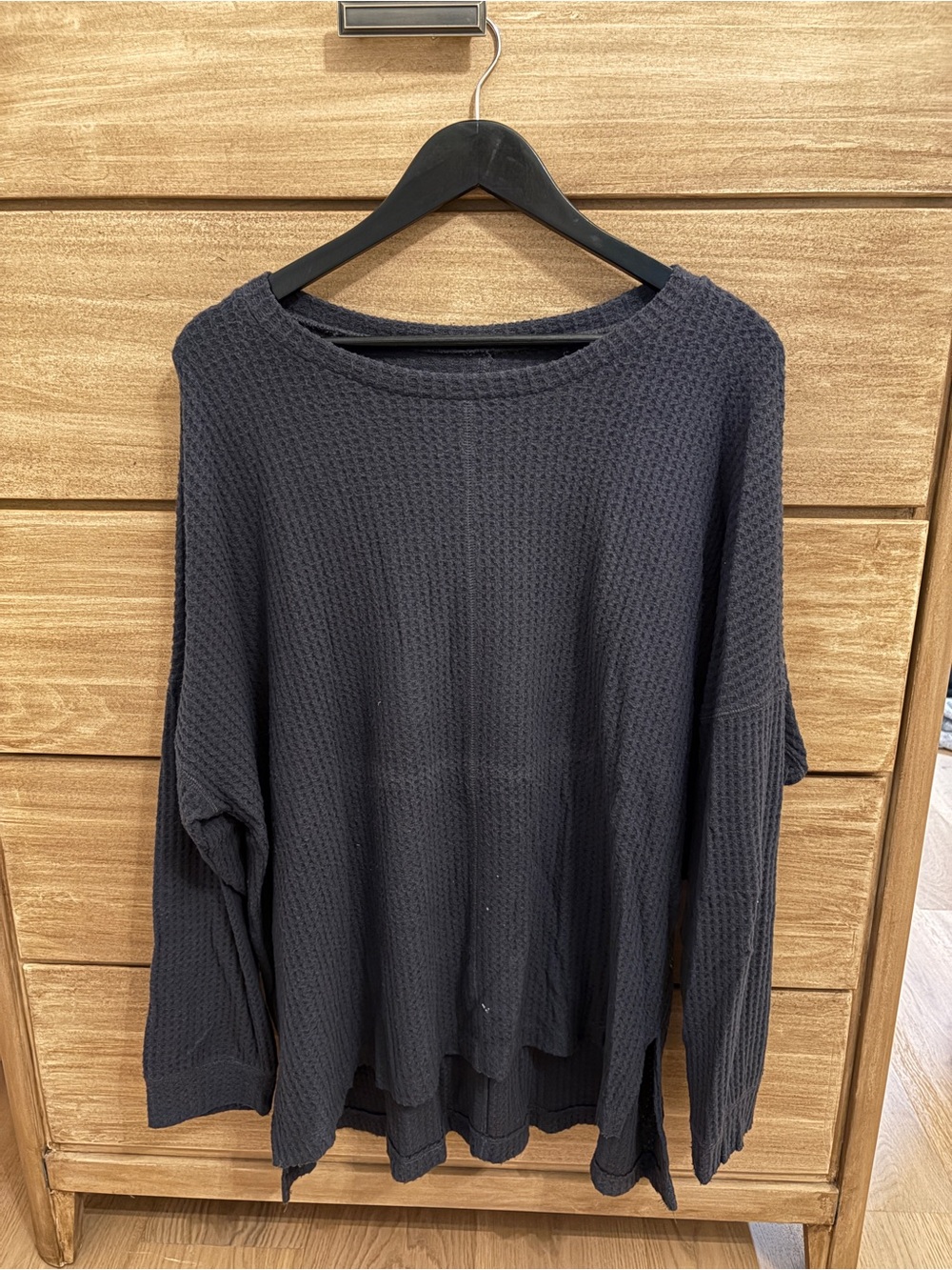 American Eagle Outfitters Men’s Black Crewneck Waffle Knit Sweater